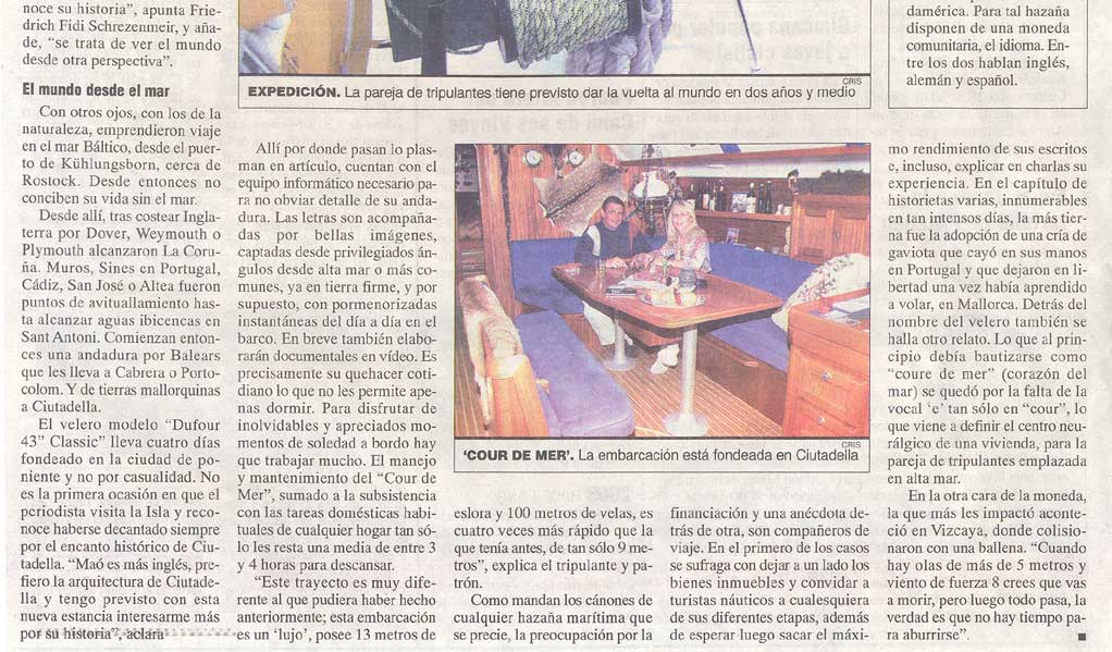 Menorca Zeitung Romper con todo para surcar el mundo - 2