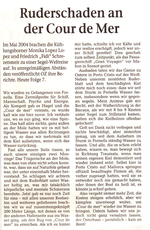 OZ - Ruderschaden an der Cour de Mer - Teil 1